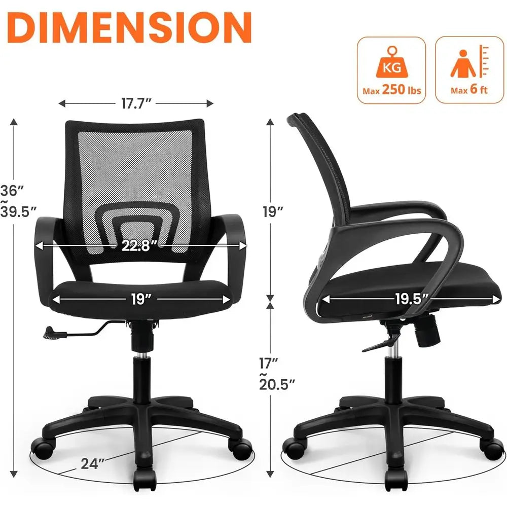 Ergonomic Mesh Gaming Chair with Adjustable Height, Lumbar Support, and Swivel for Comfortable Use
