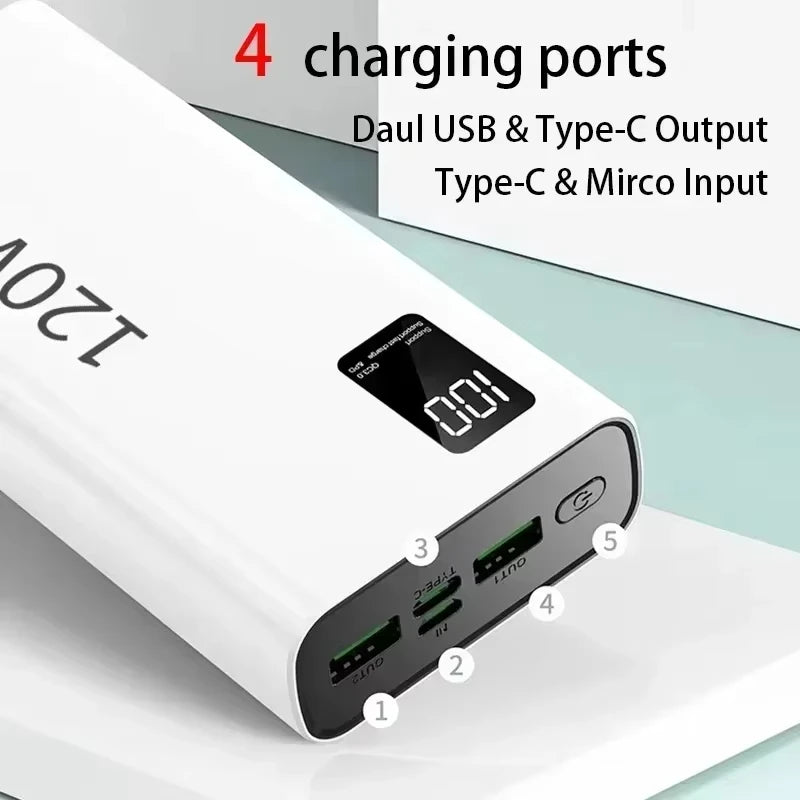 Oneplus 50000mAh High Capacity Power Bank120W Super Fast Charging Portable External Battery Powerbank For iphone Samsung Huawei
