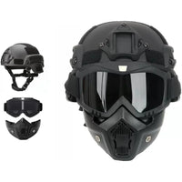 Military Tactical Full Face Helmet MICH ABS - Detachable Goggles & NVG Bracket for Riot Airsoft CS Outdoor Wargame Protective Ge