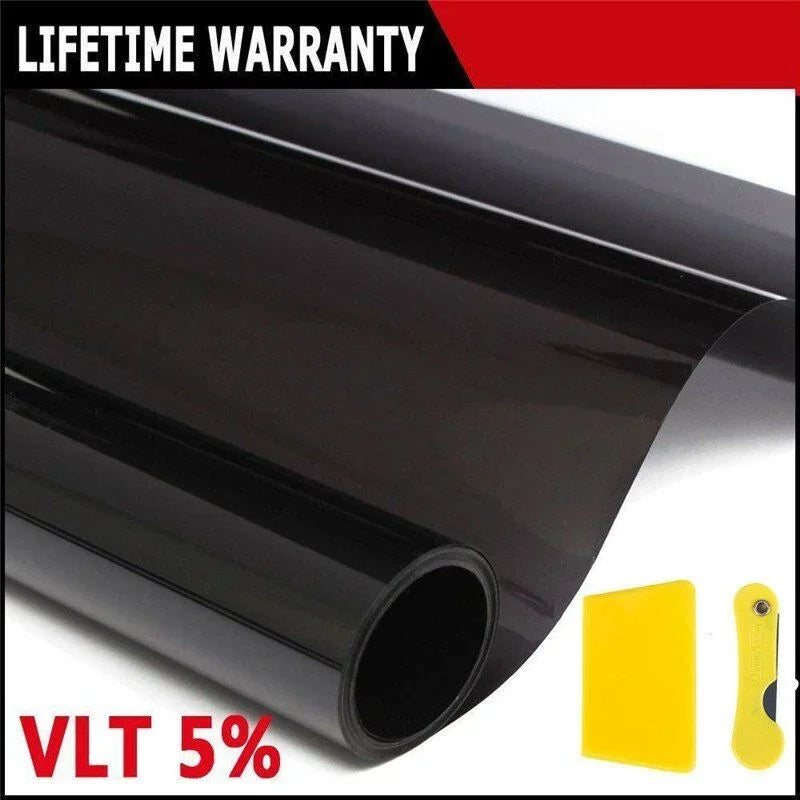 Nano Carbon Uncut Roll Window Tint Film 5% 15% 25% 35% VLT Car Home Office Glass Black Film Solar UV Windshield Sun Shade Roll