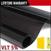 Nano Carbon Uncut Roll Window Tint Film 5% 15% 25% 35% VLT Car Home Office Glass Black Film Solar UV Windshield Sun Shade Roll
