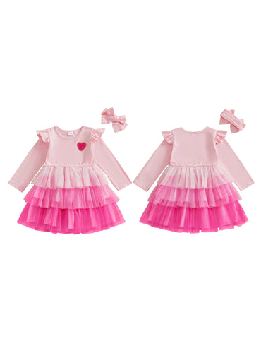 Adorable Baby Girls Valentine s Day 2 Piece Set with Heart Print Long Sleeve Top and Leggings Matching Headband Included