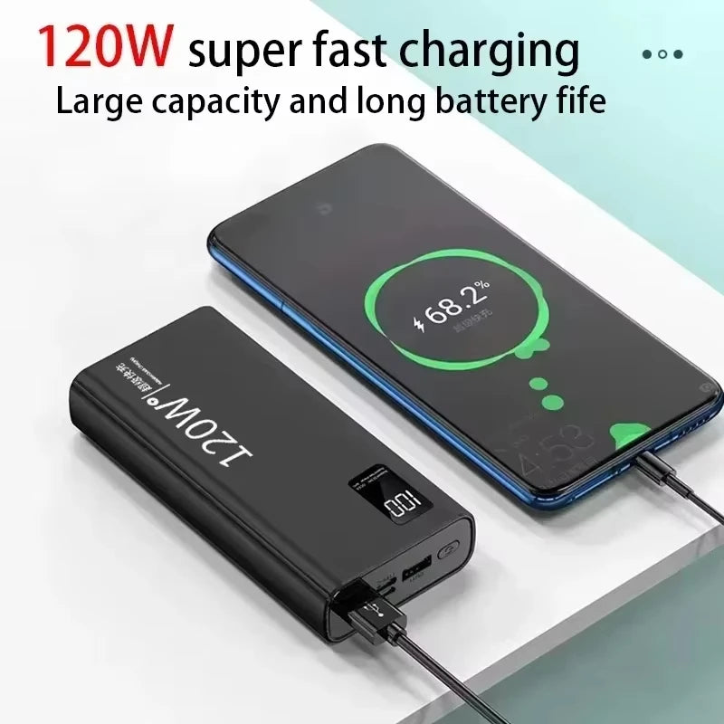 Oneplus 50000mAh High Capacity Power Bank120W Super Fast Charging Portable External Battery Powerbank For iphone Samsung Huawei