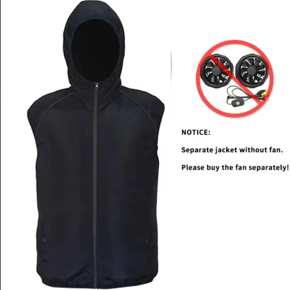 Summer Sport Fan Air Condition Cool Man Woman Travel Ultralight Brand Outdoor Vest Clothes Jacket Sun Windbreaker Fishing Worker