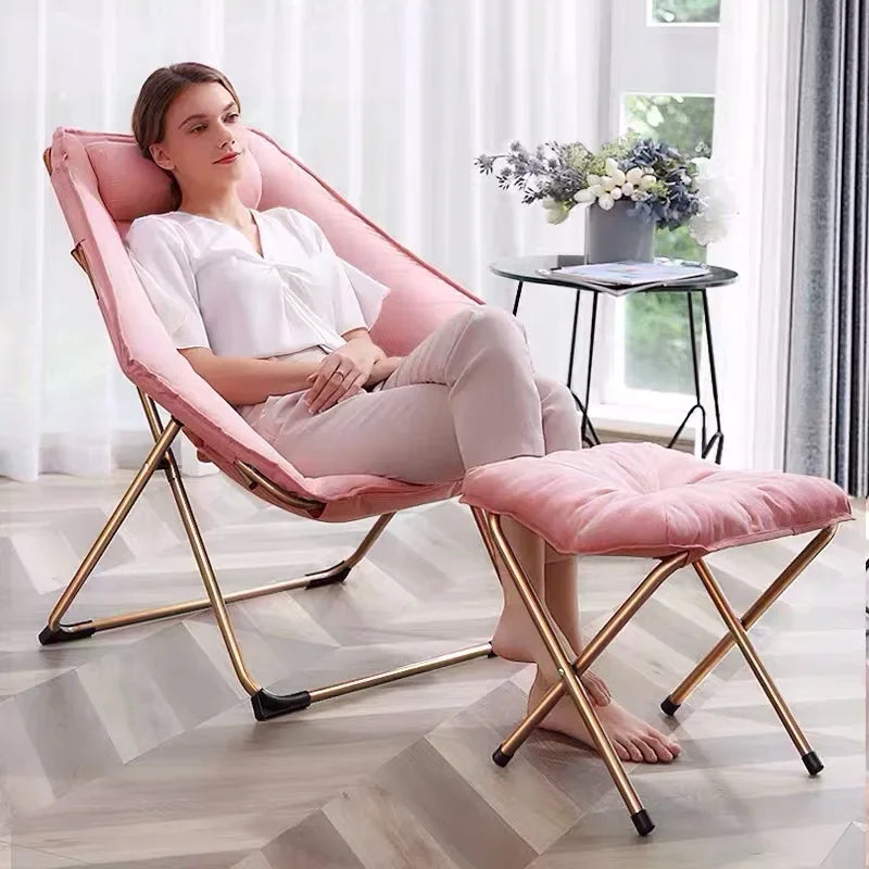 Folding Lounge Chair Recliner for Indoor Outdoor Balcony Patio Garden Comfortable Relaxation Nap Home Office Living Room