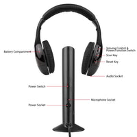 Wireless Headphone Emitter & Receiver Set FM Radio Computer TV Monitor Cordless Headphone Wired Headset with Microphone for TV L