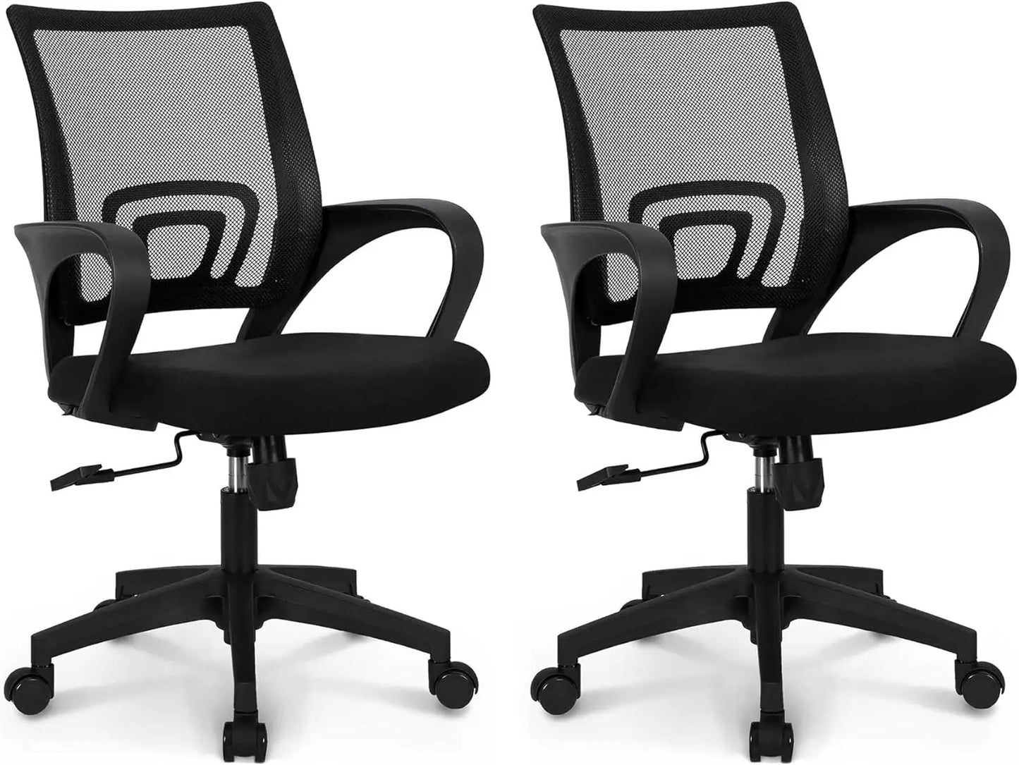 NEO CHAIR Black Mesh Gaming Office Chair Mid Back Lumbar Support Adjustable Height Swivel For Home Computer Desk Task