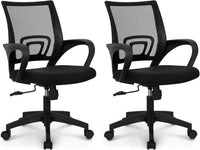 NEO CHAIR Black Mesh Gaming Office Chair Mid Back Lumbar Support Adjustable Height Swivel For Home Computer Desk Task
