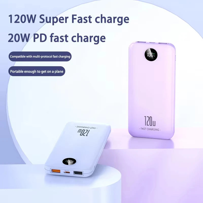 200000mAh Power Bank Super Fast Charging Portable Long Endurance Power Bank Digital Display Battery For iPhone Samsung