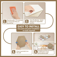 10Pcs Hexagon Felt Cork Bulletin Board Tile High Density Adhesive Pinboard with Push Pin Noise Reducing for Home Wall Decor
