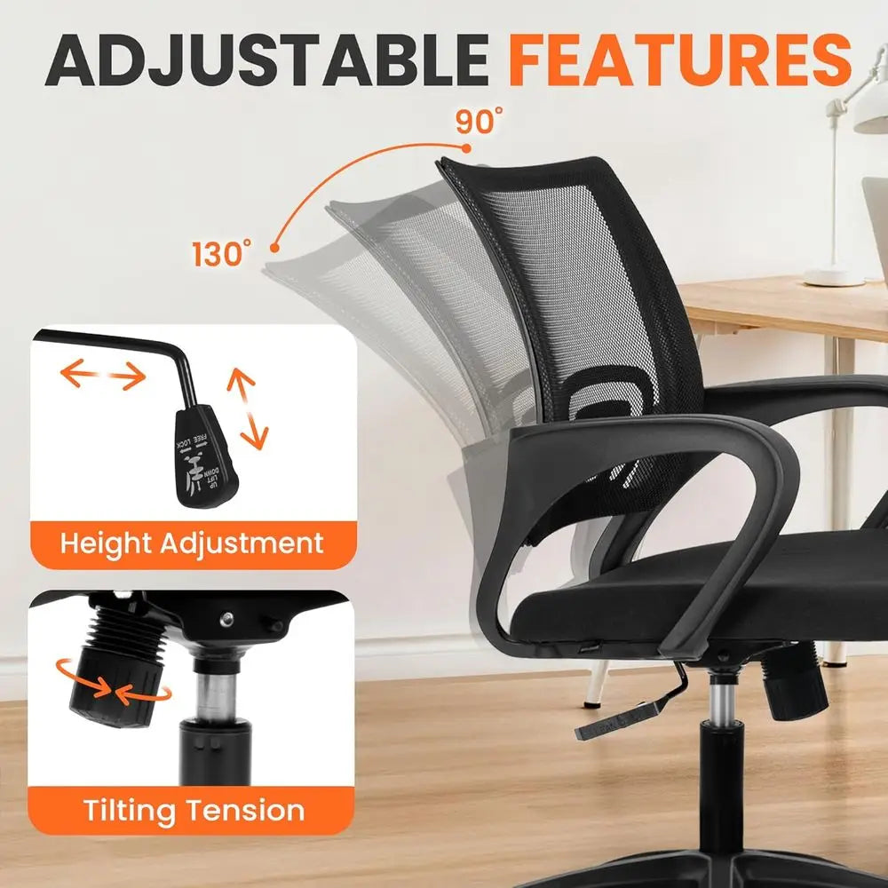 Ergonomic Mesh Gaming Chair with Adjustable Height, Lumbar Support, and Swivel for Comfortable Use