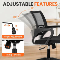 Ergonomic Mesh Gaming Chair with Adjustable Height, Lumbar Support, and Swivel for Comfortable Use