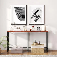 Narrow Console Table 29.5" Slim Entryway Table Sofa Stand Hallway Shelf for Hallway Bedroom Living Room Foyer Canyon Walnut
