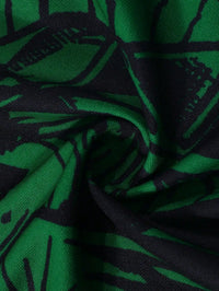 Men's Green Graphic Print Short Sleeve Polo Shirt, Streetwear Style, Casual Wear for Spring Summer
