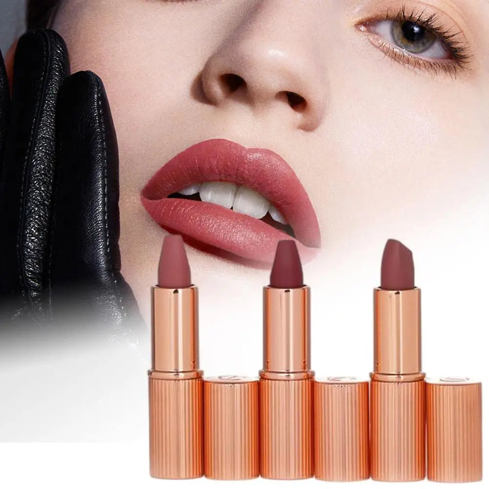 Mini Lipstick Trio 3 Pieces Travel Friendly Lip Color Assorted Shades Cosmetic Beauty Set