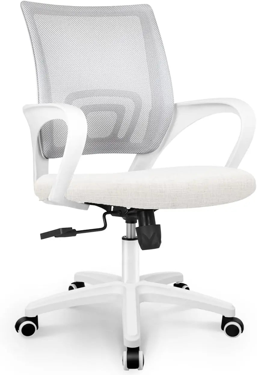 NEO CHAIR Black Mesh Gaming Office Chair Mid Back Lumbar Support Adjustable Height Swivel For Home Computer Desk Task