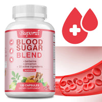 Blood Sugar Blend - Cardiovascular Support, Promote Blood Circulation, Enhance Immunity Supplement - 120 Capsules