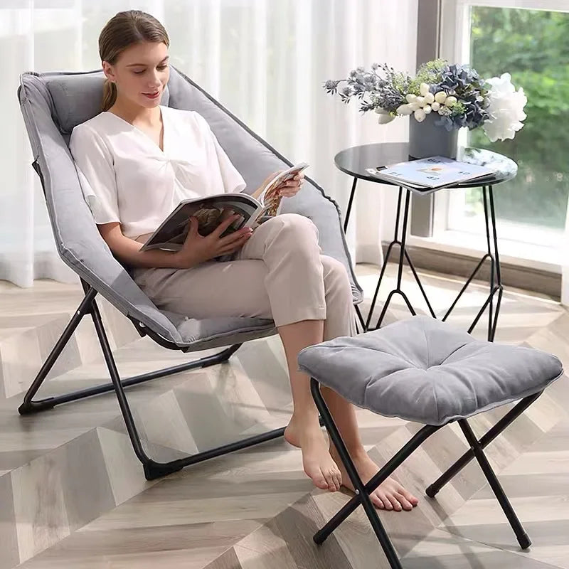 Folding Lounge Chair Recliner for Indoor Outdoor Balcony Patio Garden Comfortable Relaxation Nap Home Office Living Room