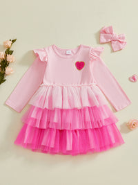 Adorable Baby Girls Valentine s Day 2 Piece Set with Heart Print Long Sleeve Top and Leggings Matching Headband Included