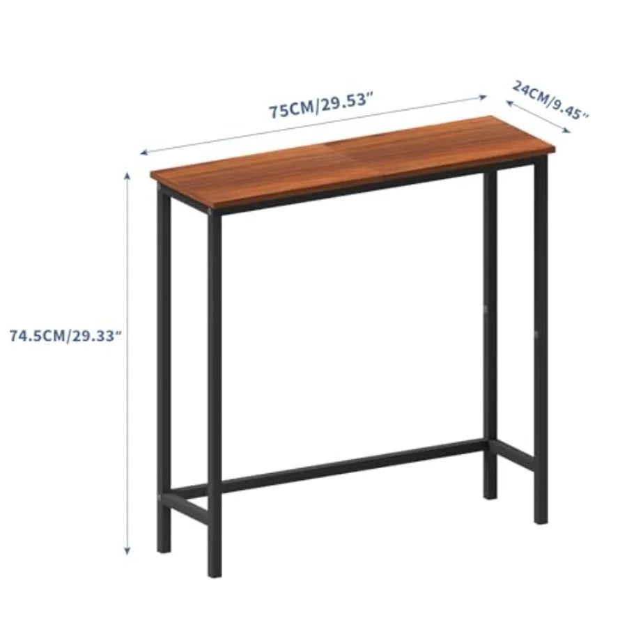 Narrow Console Table 29.5" Slim Entryway Table Sofa Stand Hallway Shelf for Hallway Bedroom Living Room Foyer Canyon Walnut