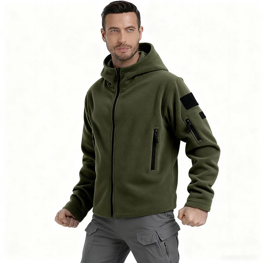 Men's Winter Fleece Jackets Coats Tactical Hiking Jackets Outdoor Camping Trekking Multi Pockets Work Outwear Climbing Overcoat
