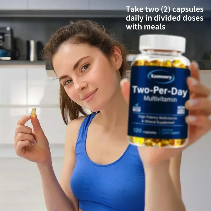 Two-Per-Day Multivitamin Supplements - Heart Health Supports Shiny Hair and Healthy Skin, Support Immune Function - 120 Capsules