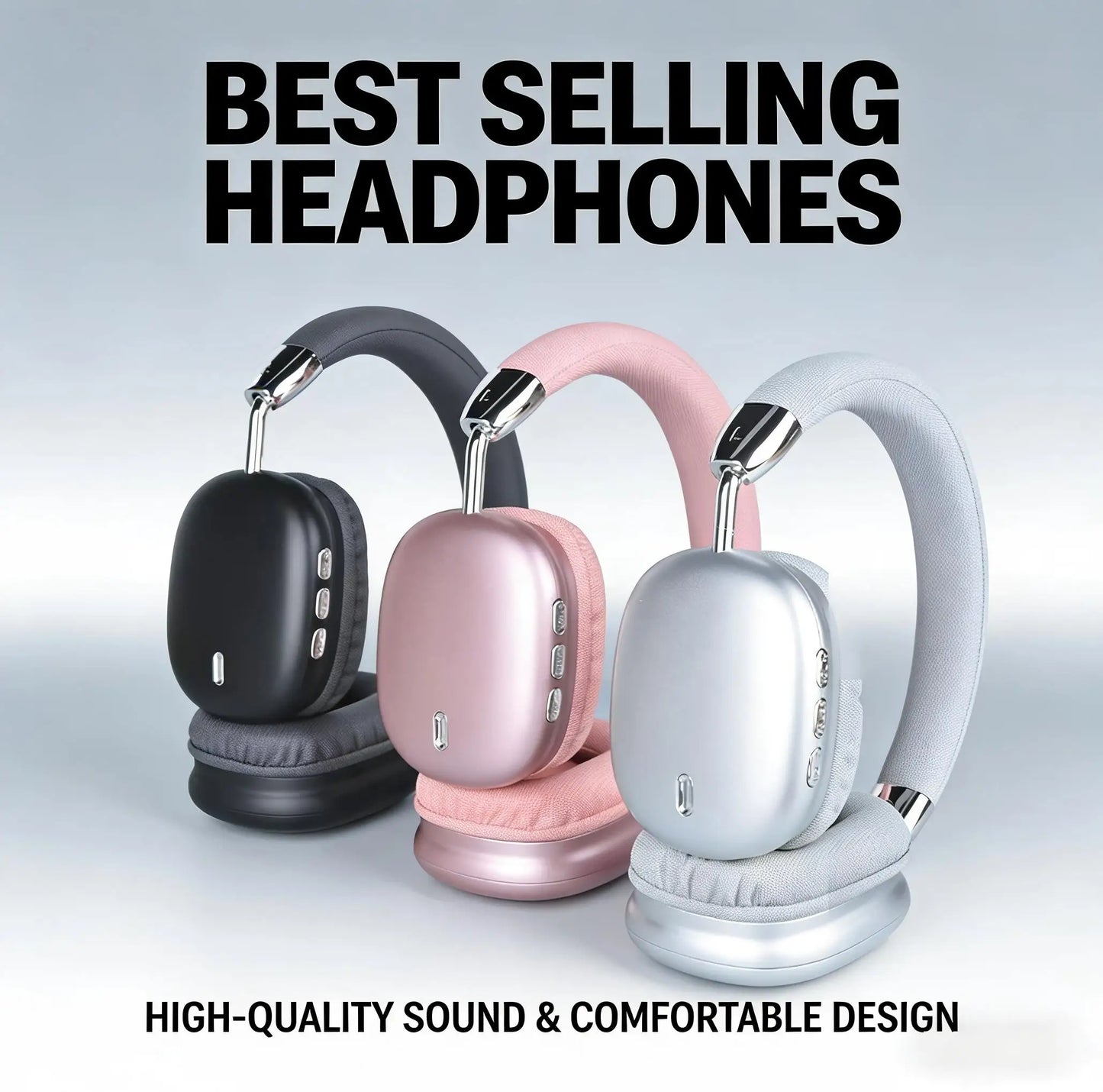 Wireless Bluetooth Headphones High-Resolution Audio Foldable Lightweight Deep Bass Long-Lasting Earphones