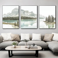 3pcs/set frameless Canvas Painting 3Pcs/Set Natural Scenery Poster Wall Canvas Painting Nordic Mountain Lake Landscape Painter H
