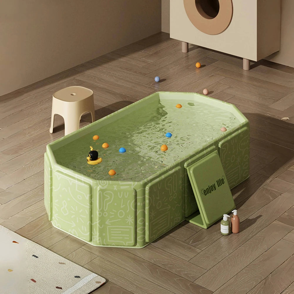 Baby Bathtub for Infants To Toddlers Collapsible Baby Bath Tub with Drain Outlet Infant Tub Toddler Bathtub Shower Basin
