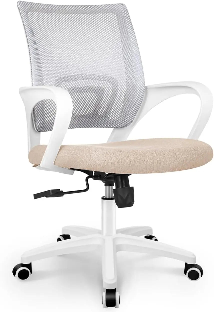 NEO CHAIR Black Mesh Gaming Office Chair Mid Back Lumbar Support Adjustable Height Swivel For Home Computer Desk Task