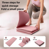 Eco-Friendly TPE Foldable Yoga Mat Double-Sided Non-Slip Travel Fitness Exercise Mat for Pilates and Floor Workouts