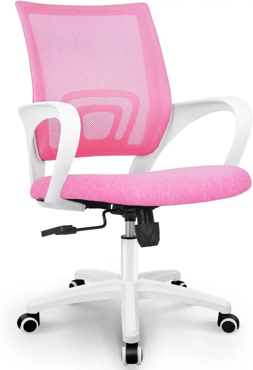 NEO CHAIR Black Mesh Gaming Office Chair Mid Back Lumbar Support Adjustable Height Swivel For Home Computer Desk Task