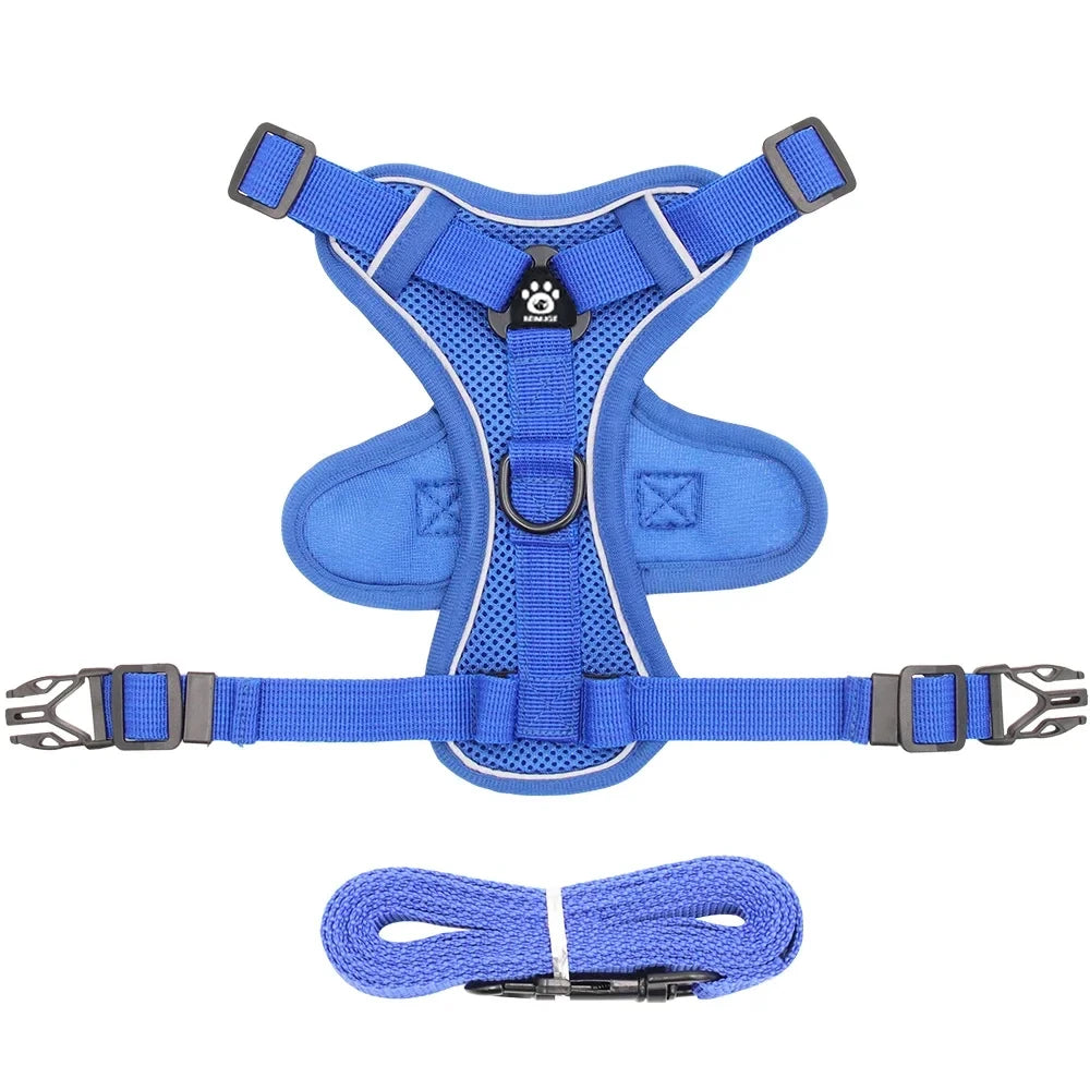 Fashion Reflective Cat Harness and Leash Sets Breathable Mesh Pet Harnesses for Small Dogs Cats Kitten Accessories collier chat