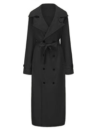 Men s Classic Wool Blend Trench Coat with Removable Belt and Notched Lapel Collar Warm Winter Overcoat Jacket