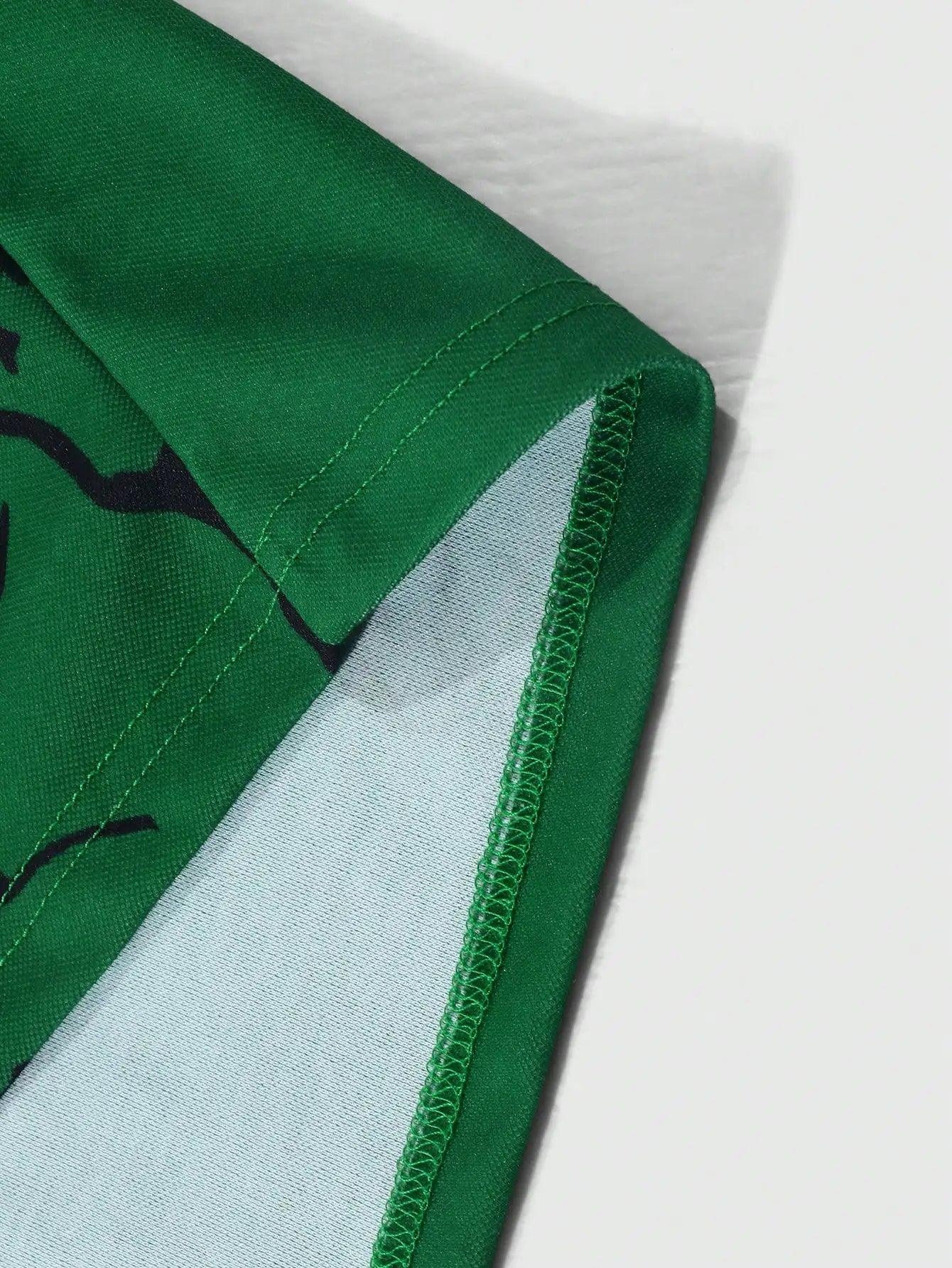 Men's Green Graphic Print Short Sleeve Polo Shirt, Streetwear Style, Casual Wear for Spring Summer