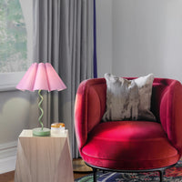 Purple Funky Table Lamp with Pleated Lamp Shape,  Sage with Purple Table Lamp Bedsidefor Nightstand, Living Room (Purple)