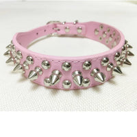 Adjustable Leather Pet Dog collar Neck Strap Supplies PU Leather Punk Rivet Spiked Dog Collar Pet Collars For Small Dog Cat