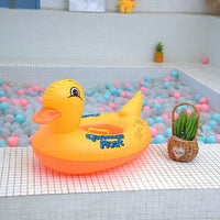 Inflatable Duck Swimming Ring with Handle Quacker Swimming Pool Ring PVC Duck Shaped Swim Circles Children Summer Party