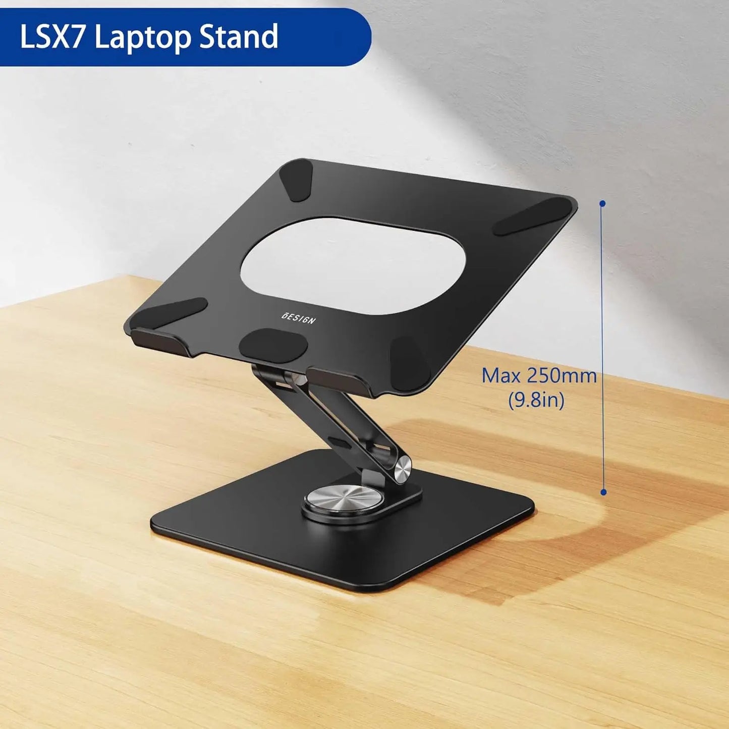 360 Rotating Laptop Stand, Ergonomic Adjustable Riser Holder for 10-15.6" Notebooks Compatible with Air, Pro, Dell, HP