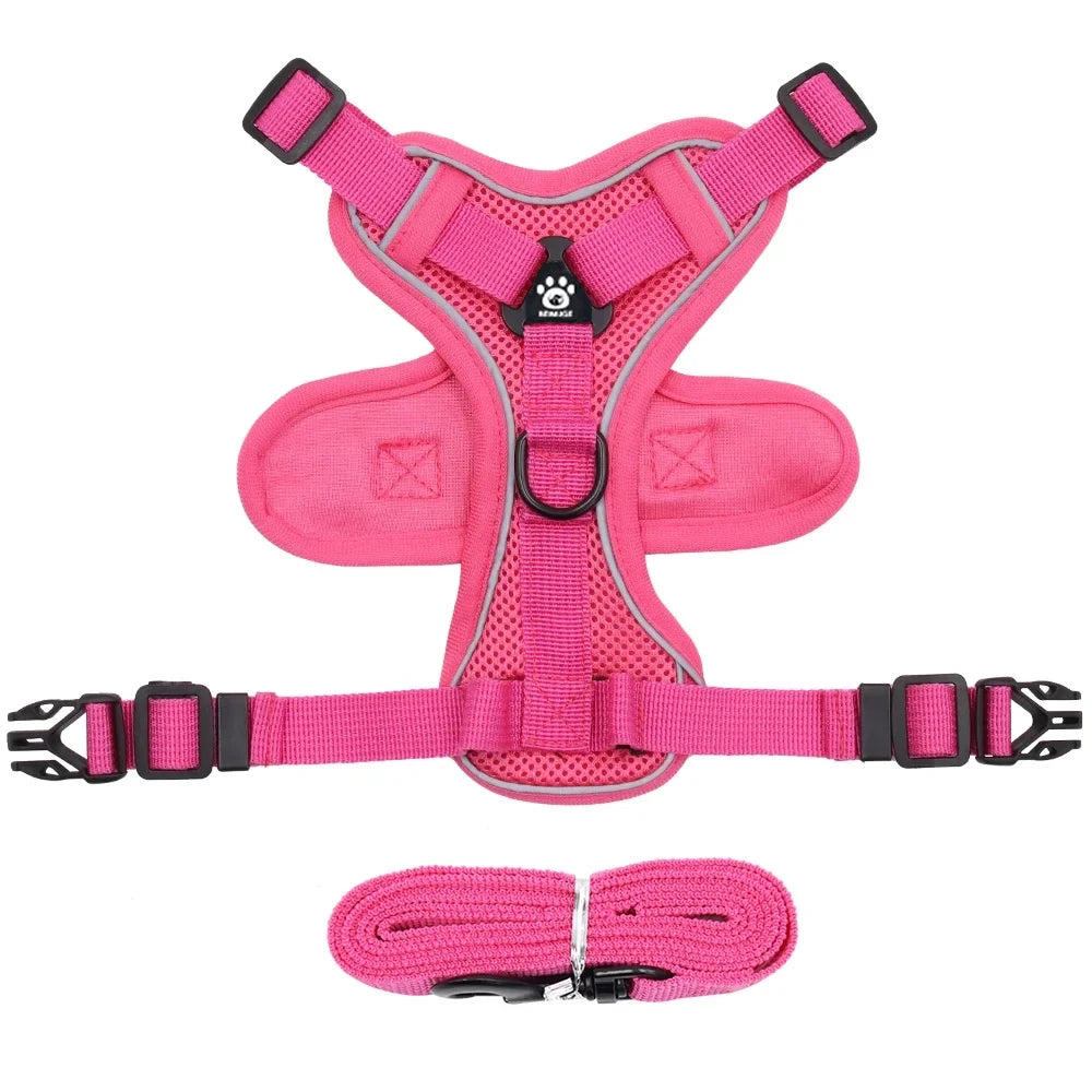 Fashion Reflective Cat Harness and Leash Sets Breathable Mesh Pet Harnesses for Small Dogs Cats Kitten Accessories collier chat