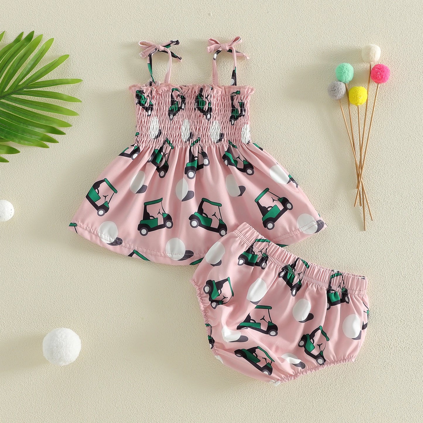 Toddler Girls Tank Top and Shorts Set Sleeveless Floral Print Camisole with Ruffle Hem Shorts Summer Outfit for Kids