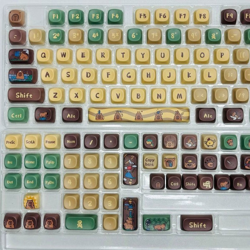 Capabala PBT Girl MOA Height Mechanical Keyboard Keycaps 130 Key Set